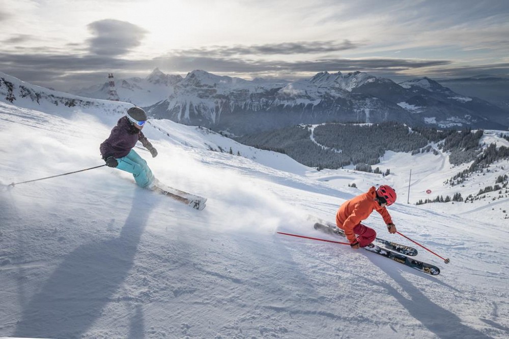 Les Carroz - skien op de piste
